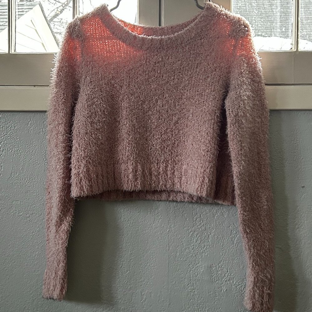Cropped Fuzzy Mossimo Sweater (S)